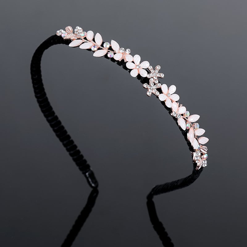 Корейски стил лента за коса от смола с инкрустирани цинкови сплави и електроплатирано покритие