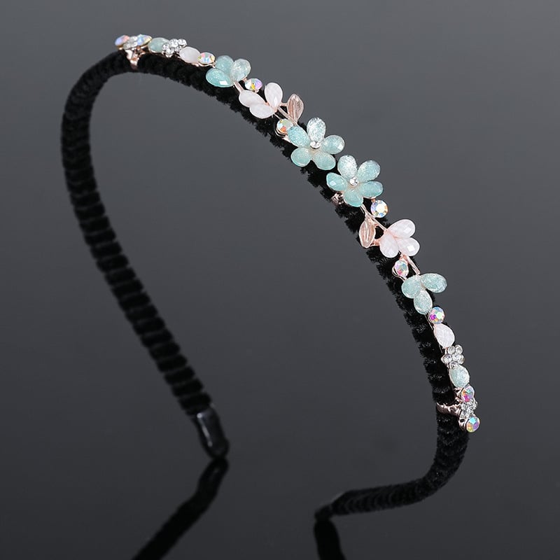 Корейски стил лента за коса от смола с инкрустирани цинкови сплави и електроплатирано покритие