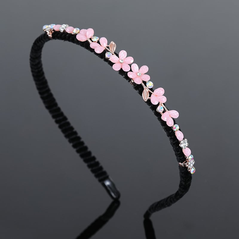 Корейски стил лента за коса от смола с инкрустирани цинкови сплави и електроплатирано покритие