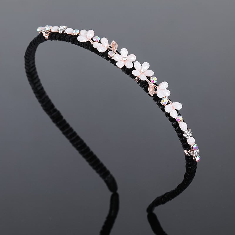 Корейски стил лента за коса от смола с инкрустирани цинкови сплави и електроплатирано покритие