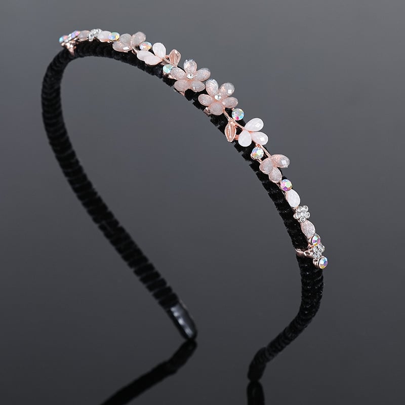 Корейски стил лента за коса от смола с инкрустирани цинкови сплави и електроплатирано покритие