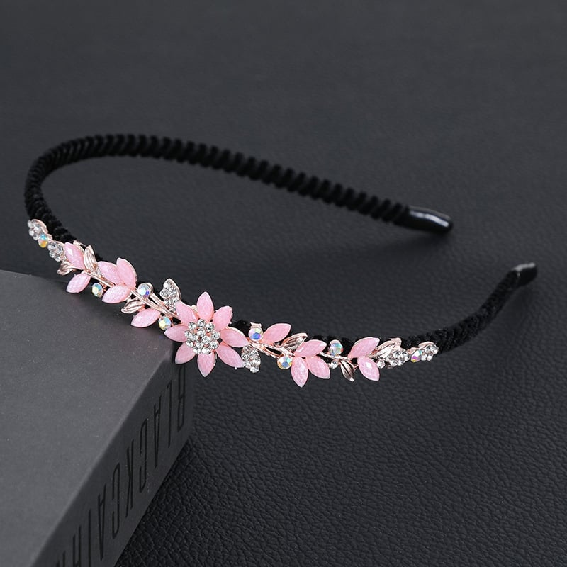 Корейски стил лента за коса от смола с инкрустирани цинкови сплави и електроплатирано покритие