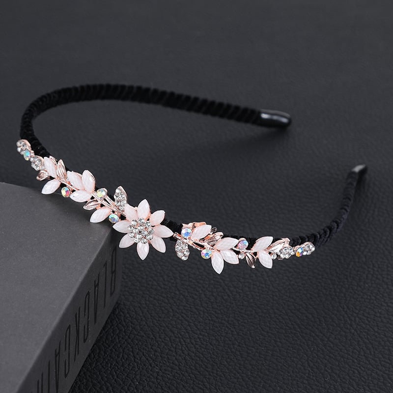 Корейски стил лента за коса от смола с инкрустирани цинкови сплави и електроплатирано покритие