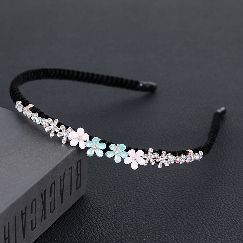 Корейски стил лента за коса от смола с инкрустирани цинкови сплави и електроплатирано покритие