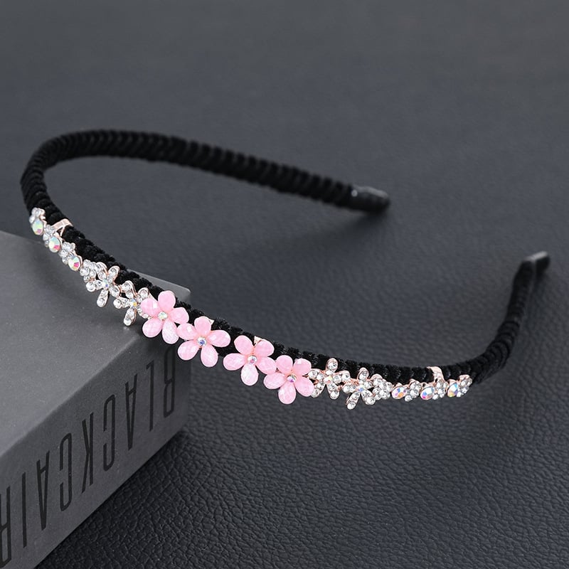 Корейски стил лента за коса от смола с инкрустирани цинкови сплави и електроплатирано покритие