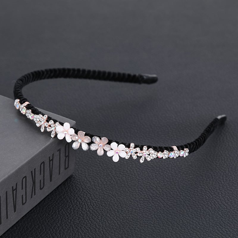 Корейски стил лента за коса от смола с инкрустирани цинкови сплави и електроплатирано покритие