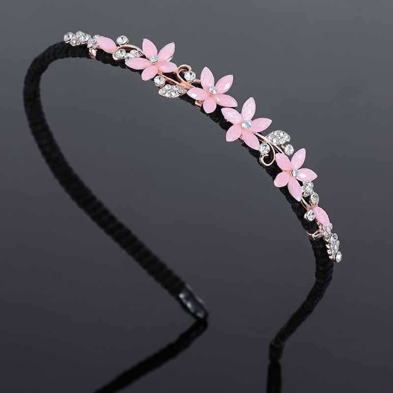 Корейски стил лента за коса от смола с инкрустирани цинкови сплави и електроплатирано покритие