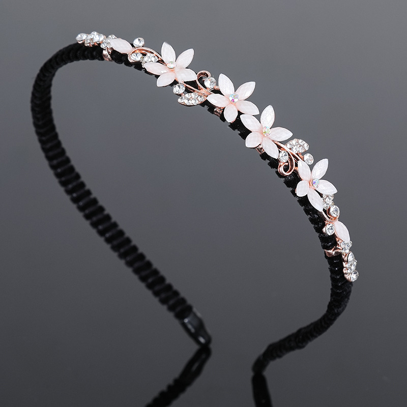 Корейски стил лента за коса от смола с инкрустирани цинкови сплави и електроплатирано покритие