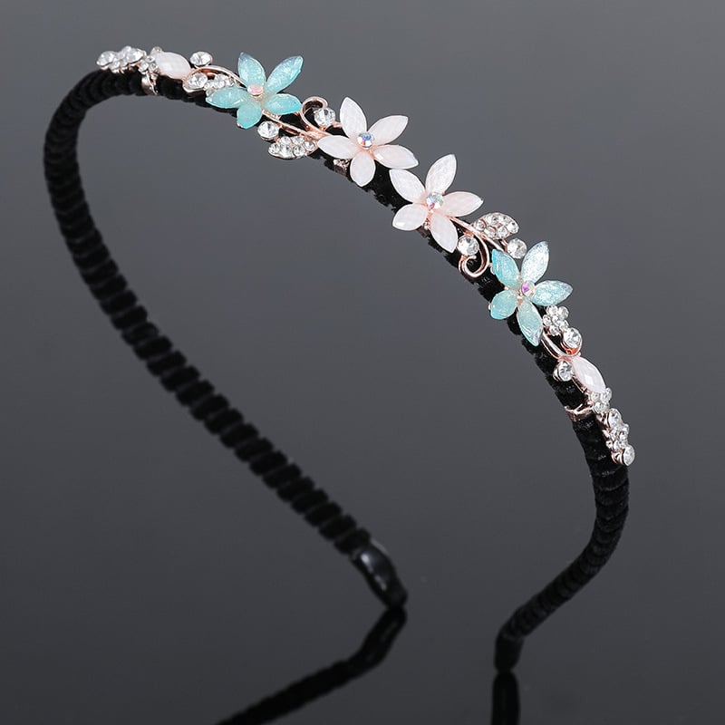 Корейски стил лента за коса от смола с инкрустирани цинкови сплави и електроплатирано покритие