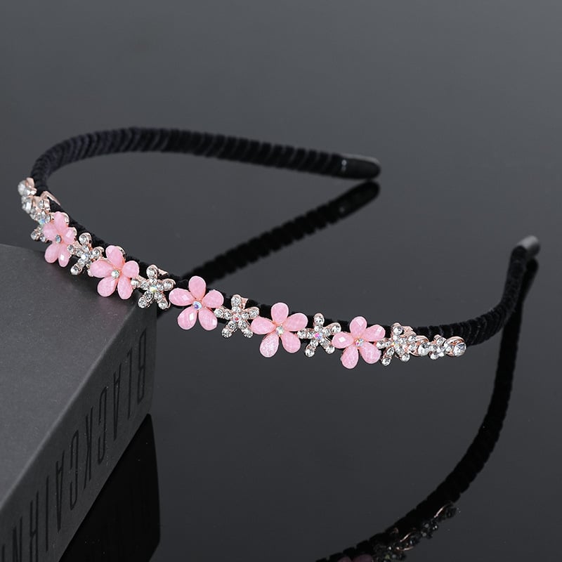 Корейски стил лента за коса от смола с инкрустирани цинкови сплави и електроплатирано покритие