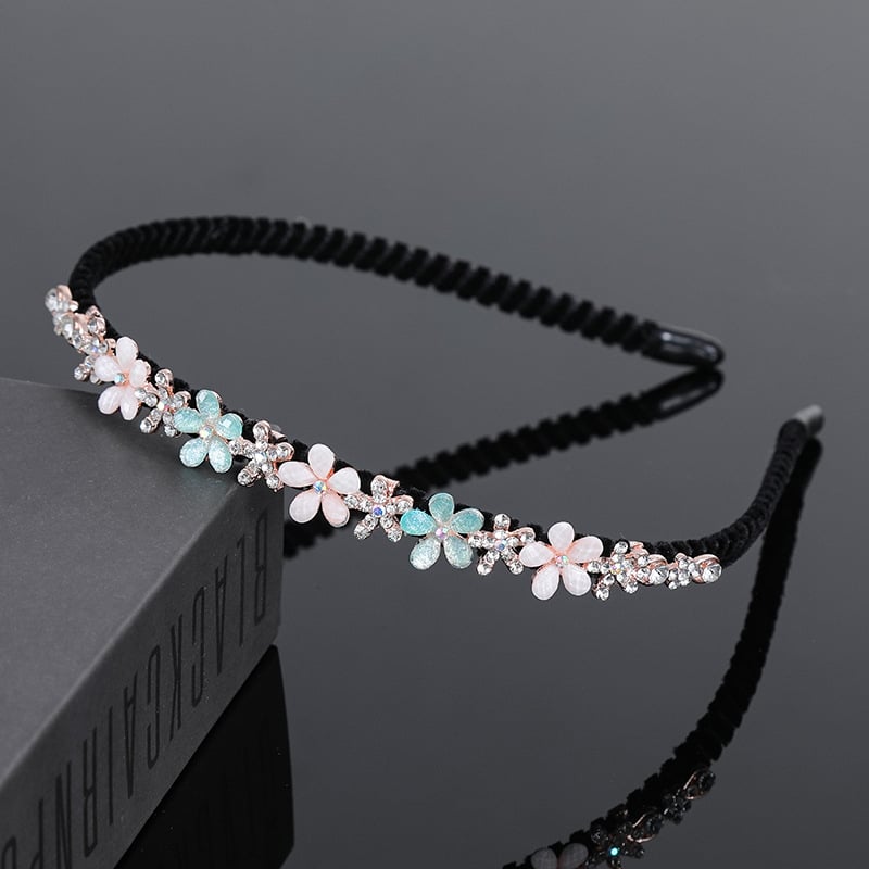 Корейски стил лента за коса от смола с инкрустирани цинкови сплави и електроплатирано покритие