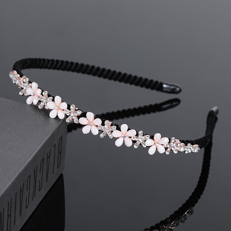 Корейски стил лента за коса от смола с инкрустирани цинкови сплави и електроплатирано покритие