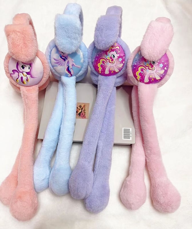 Bērnu pūkaini ausu siltinātāji – karikatūras stila, regulējami, ziemas silts, ārpus telpām