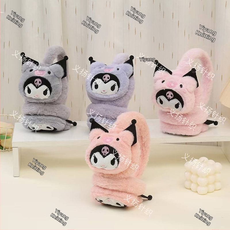 Bērnu pūkaini ausu siltinātāji – karikatūras stila, regulējami, ziemas silts, ārpus telpām