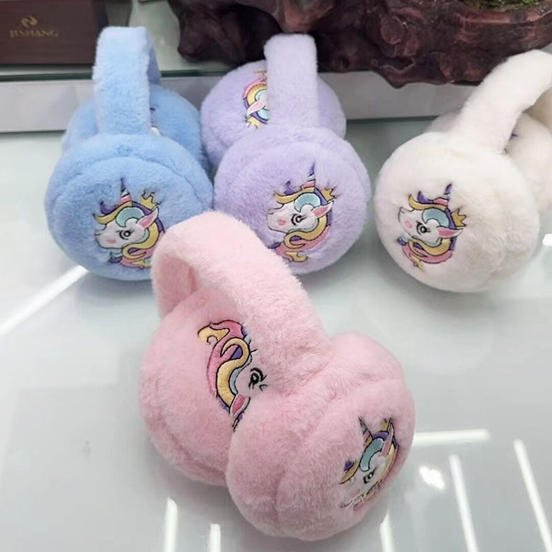 Bērnu pūkaini ausu siltinātāji – karikatūras stila, regulējami, ziemas silts, ārpus telpām