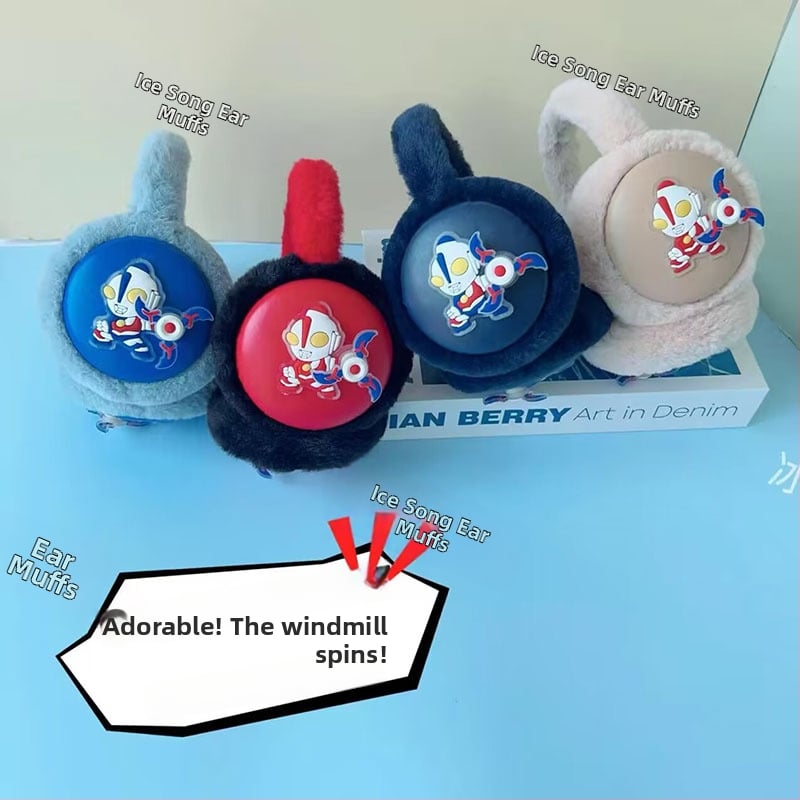 Bērnu pūkaini ausu siltinātāji – karikatūras stila, regulējami, ziemas silts, ārpus telpām