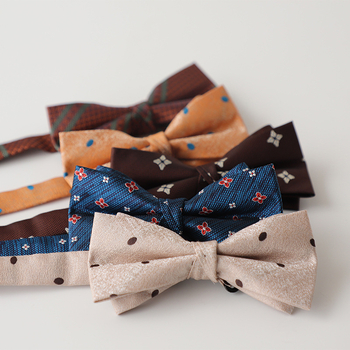 Muška leptir-mašna, retro džentlmen stil, britanski stil, Jacquard poliester, u obliku strelice, s točkastim uzorkom