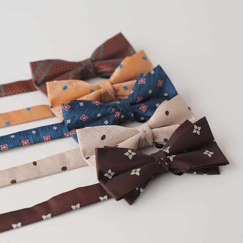 Muška leptir-mašna, retro džentlmen stil, britanski stil, Jacquard poliester, u obliku strelice, s točkastim uzorkom