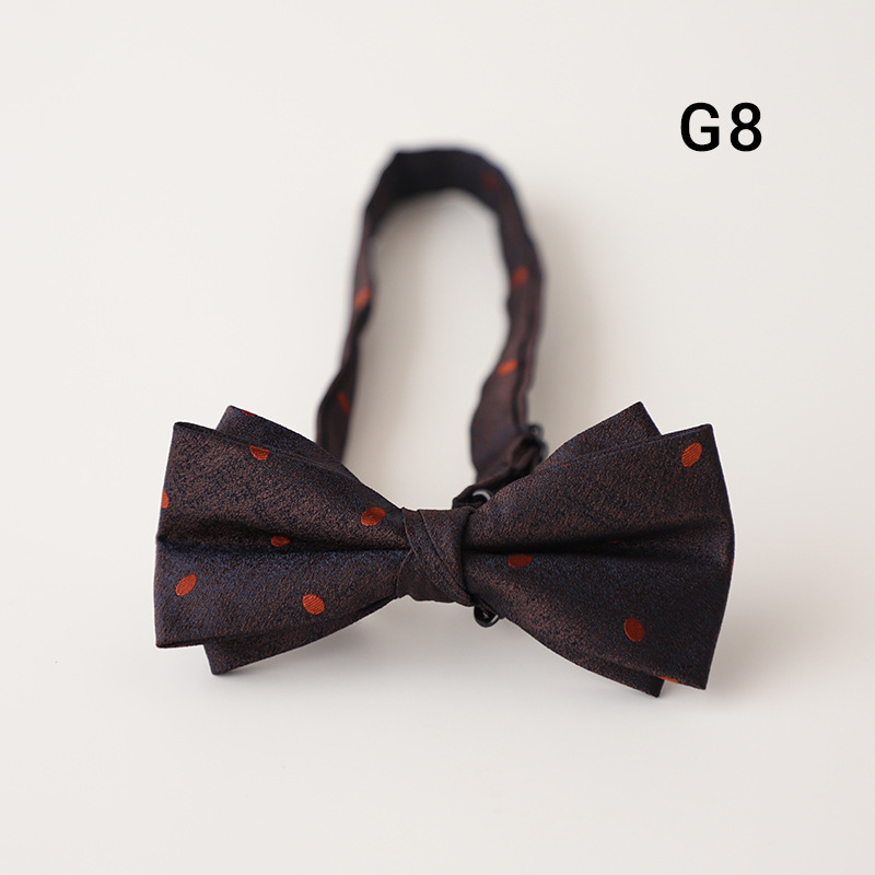 Muška leptir-mašna, retro džentlmen stil, britanski stil, Jacquard poliester, u obliku strelice, s točkastim uzorkom