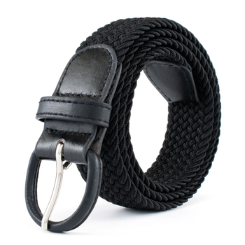 Unisex pleteni kaiš s elastičnošću, kopča od PU imitacije kože, kopča s iglom, širina 2-4 cm