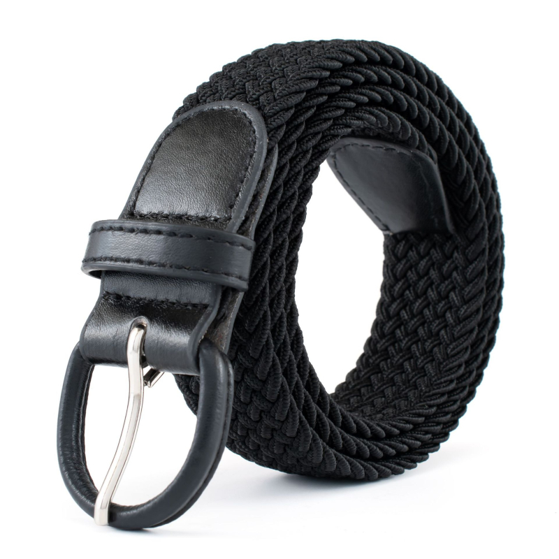 Unisex pleteni kaiš s elastičnošću, kopča od PU imitacije kože, kopča s iglom, širina 2-4 cm