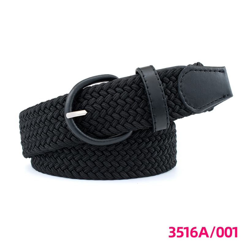 Unisex pleteni kaiš s elastičnošću, kopča od PU imitacije kože, kopča s iglom, širina 2-4 cm