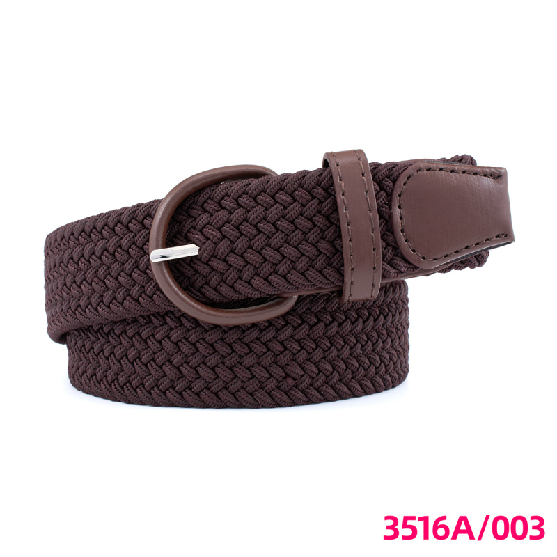 Unisex pleteni kaiš s elastičnošću, kopča od PU imitacije kože, kopča s iglom, širina 2-4 cm