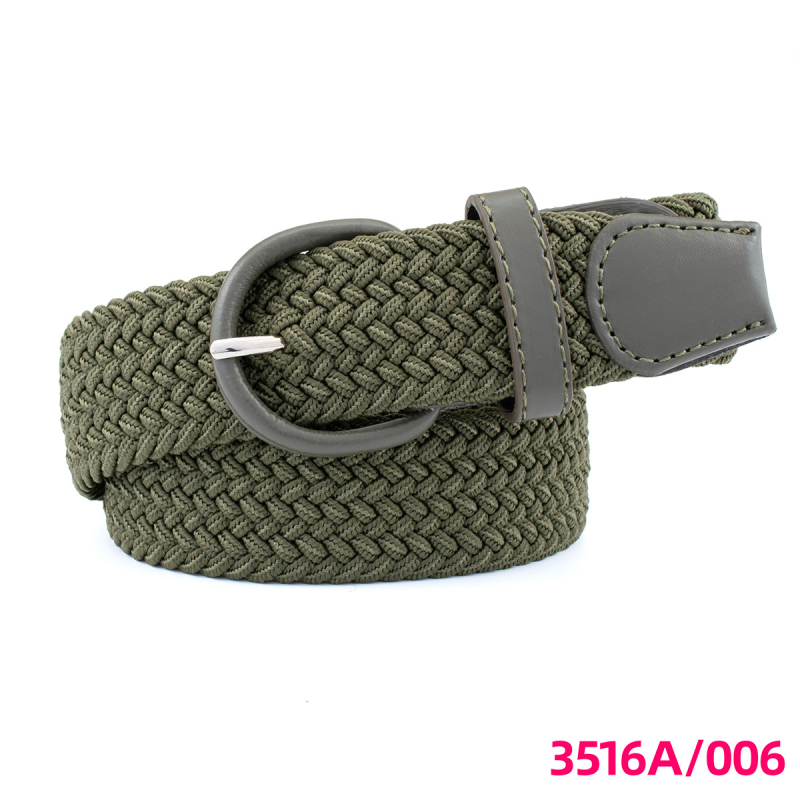Unisex pleteni kaiš s elastičnošću, kopča od PU imitacije kože, kopča s iglom, širina 2-4 cm