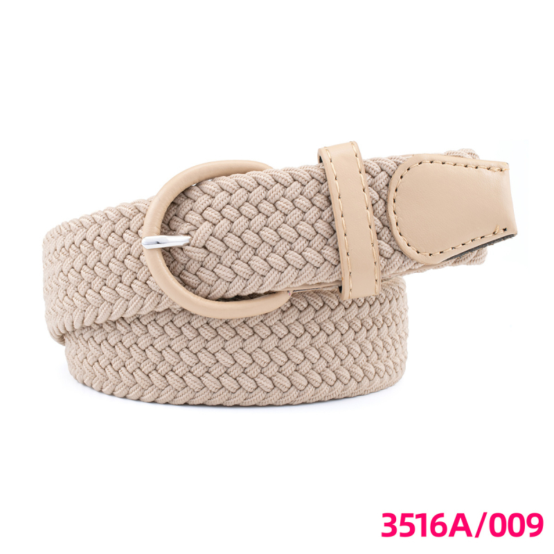 Unisex pleteni kaiš s elastičnošću, kopča od PU imitacije kože, kopča s iglom, širina 2-4 cm