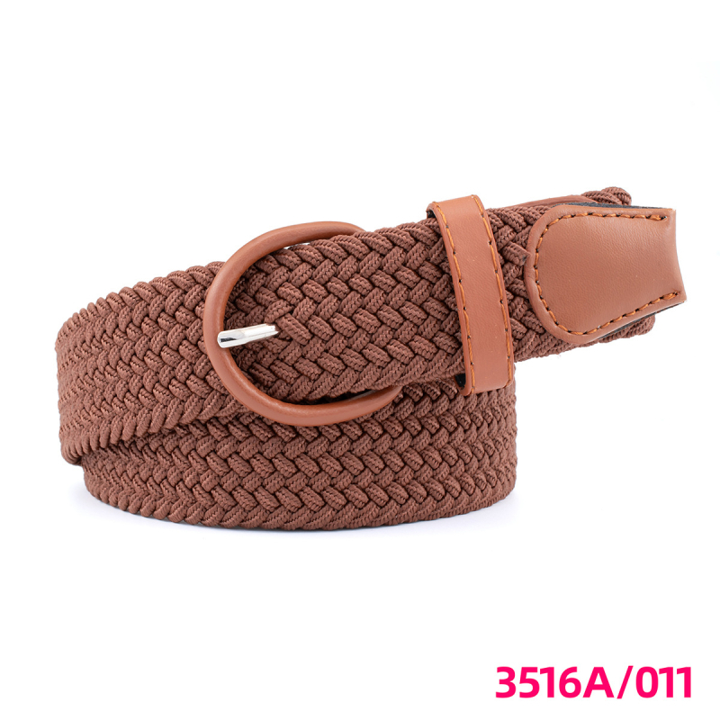 Unisex pleteni kaiš s elastičnošću, kopča od PU imitacije kože, kopča s iglom, širina 2-4 cm