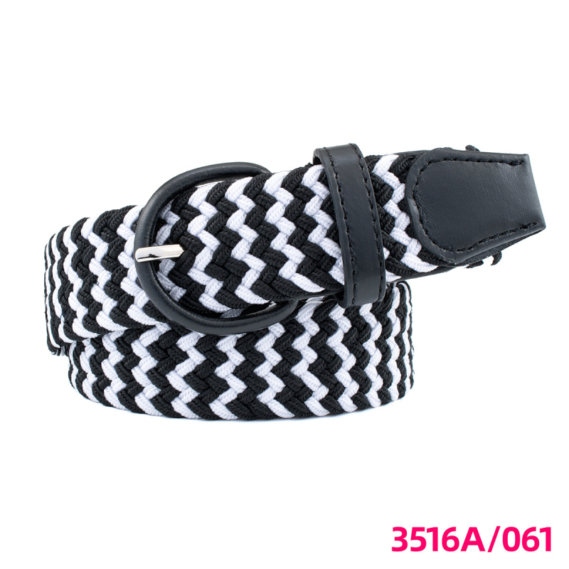 Unisex pleteni kaiš s elastičnošću, kopča od PU imitacije kože, kopča s iglom, širina 2-4 cm