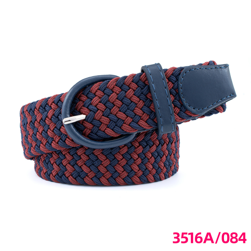 Unisex pleteni kaiš s elastičnošću, kopča od PU imitacije kože, kopča s iglom, širina 2-4 cm