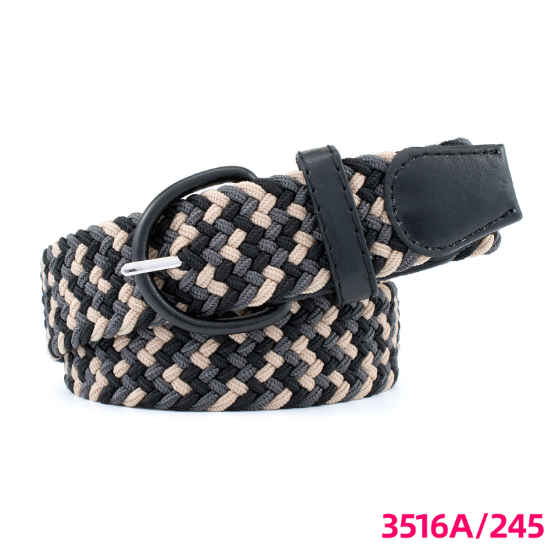 Unisex pleteni kaiš s elastičnošću, kopča od PU imitacije kože, kopča s iglom, širina 2-4 cm