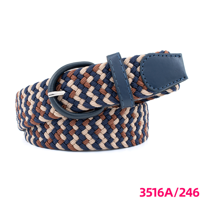 Unisex pleteni kaiš s elastičnošću, kopča od PU imitacije kože, kopča s iglom, širina 2-4 cm