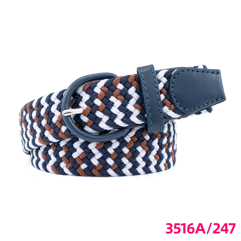 Unisex pleteni kaiš s elastičnošću, kopča od PU imitacije kože, kopča s iglom, širina 2-4 cm