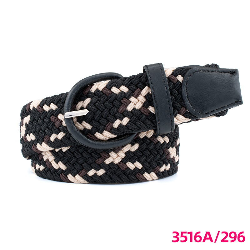 Unisex pleteni kaiš s elastičnošću, kopča od PU imitacije kože, kopča s iglom, širina 2-4 cm
