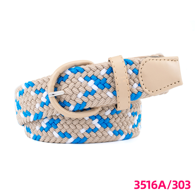 Unisex pleteni kaiš s elastičnošću, kopča od PU imitacije kože, kopča s iglom, širina 2-4 cm