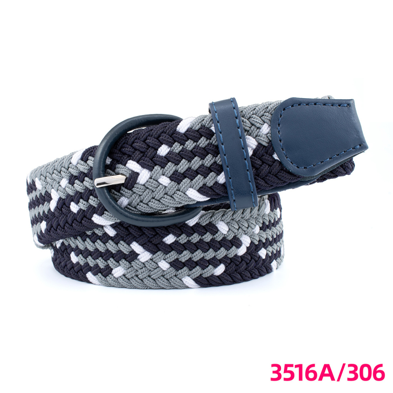 Unisex pleteni kaiš s elastičnošću, kopča od PU imitacije kože, kopča s iglom, širina 2-4 cm