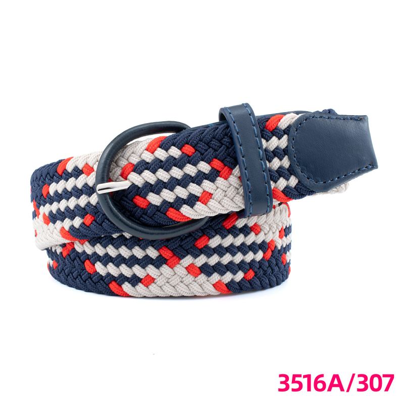 Unisex pleteni kaiš s elastičnošću, kopča od PU imitacije kože, kopča s iglom, širina 2-4 cm