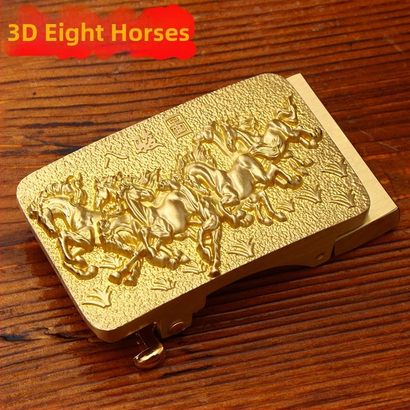 Automatinė diržo sagtis iš vario su 3D įspaustu skraidančio erelio motyvu