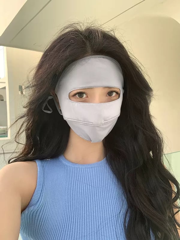 Maska za zaštitu od sunca za žene — Facekini od najlona ice silk, prozračna, UV zaštita, otporna na vjetar, zaštita od sunca za outdoor vožnju biciklom