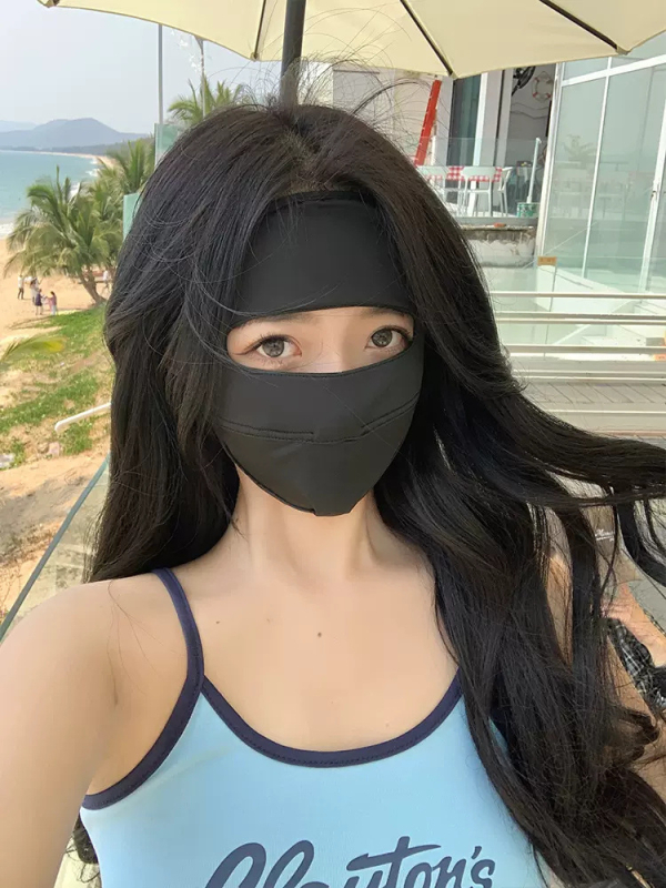 Maska za zaštitu od sunca za žene — Facekini od najlona ice silk, prozračna, UV zaštita, otporna na vjetar, zaštita od sunca za outdoor vožnju biciklom