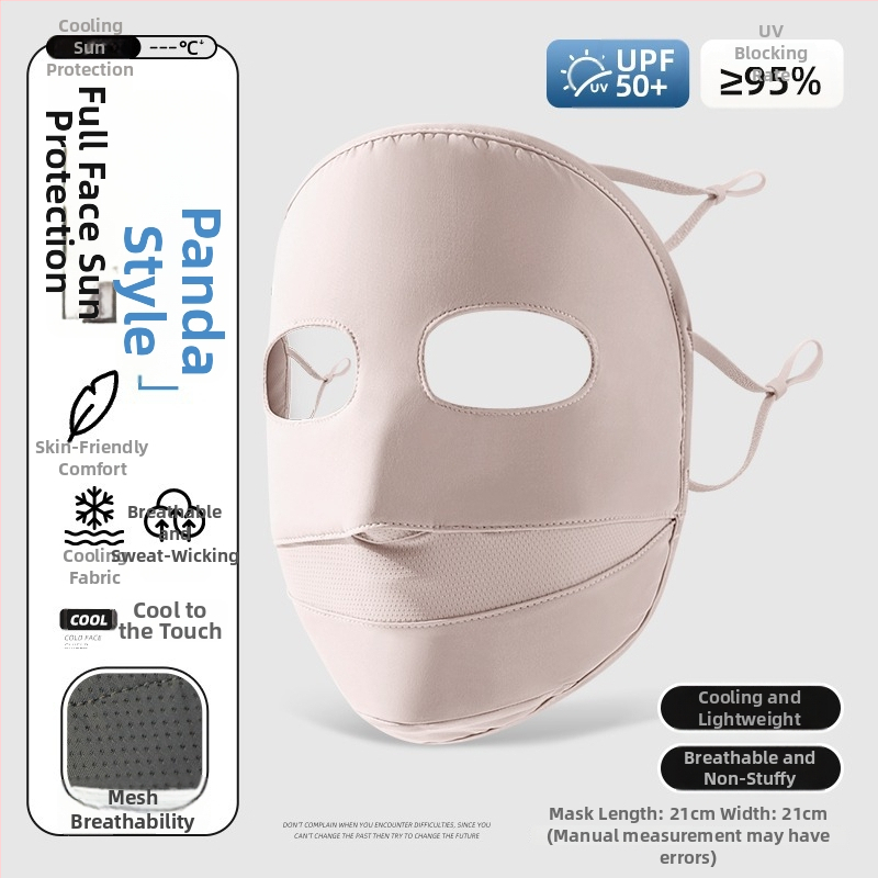 Maska na ochranu proti slnku pre ženy, tenká ice silk nylonová facekini, priedušná, UV ochrana, vetruodolná, ochrana proti slnku pre vonkajšiu jazdu na bicykli