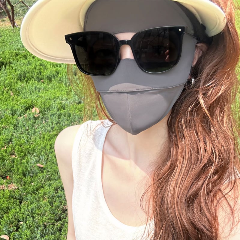 Maska za zaštitu od sunca za žene — Facekini od najlona ice silk, prozračna, UV zaštita, otporna na vjetar, zaštita od sunca za outdoor vožnju biciklom