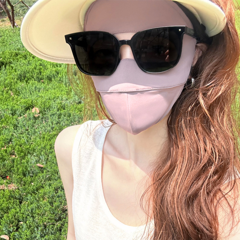 Maska za zaštitu od sunca za žene — Facekini od najlona ice silk, prozračna, UV zaštita, otporna na vjetar, zaštita od sunca za outdoor vožnju biciklom