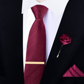 Мъжка вратовръзка с цветна украса – полиестер, на райета, геометричен стил