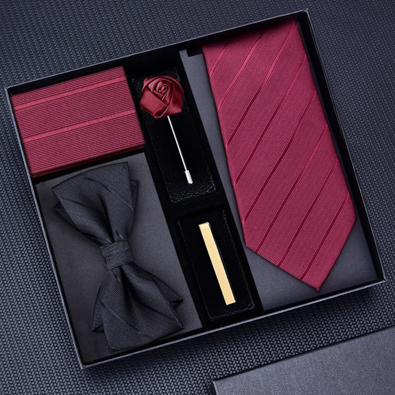 Мъжка вратовръзка с цветна украса – полиестер, на райета, геометричен стил