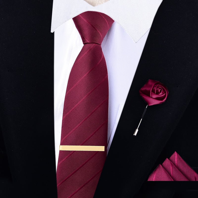 Мъжка вратовръзка с цветна украса – полиестер, на райета, геометричен стил