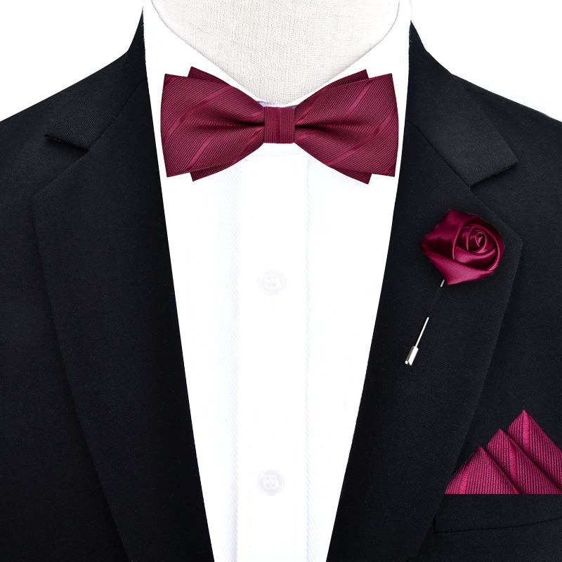 Мъжка вратовръзка с цветна украса – полиестер, на райета, геометричен стил