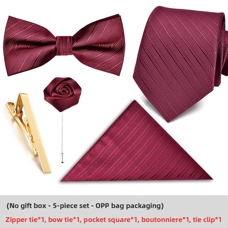 Мъжка вратовръзка с цветна украса – полиестер, на райета, геометричен стил